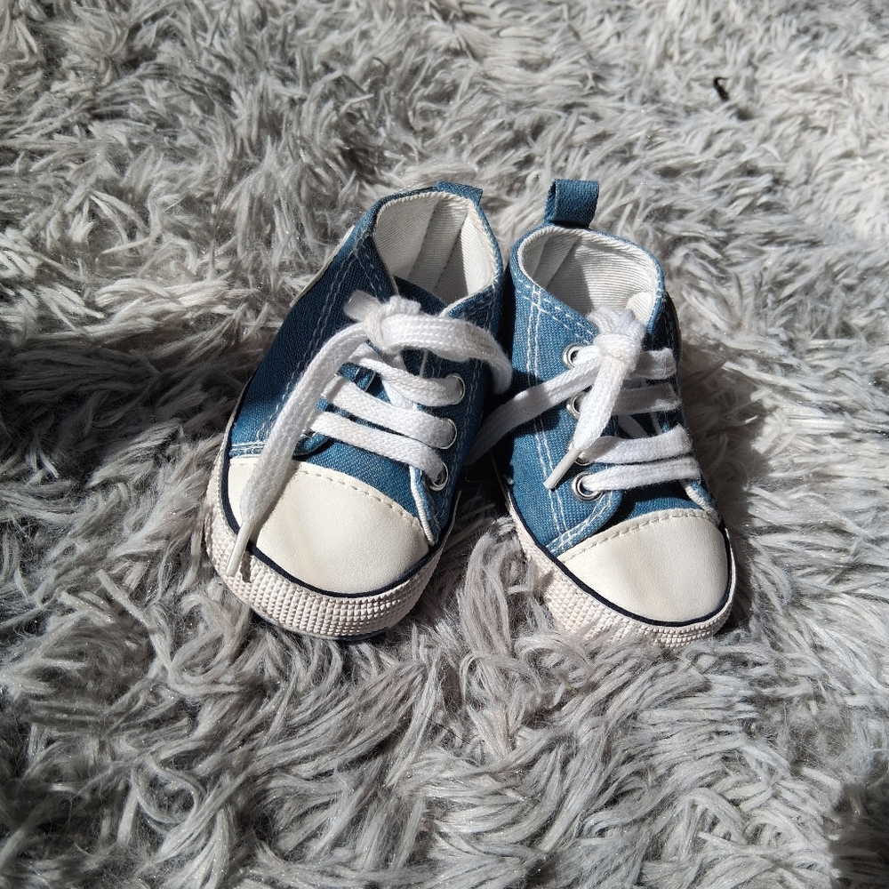 Blue and White Kids Sneakers